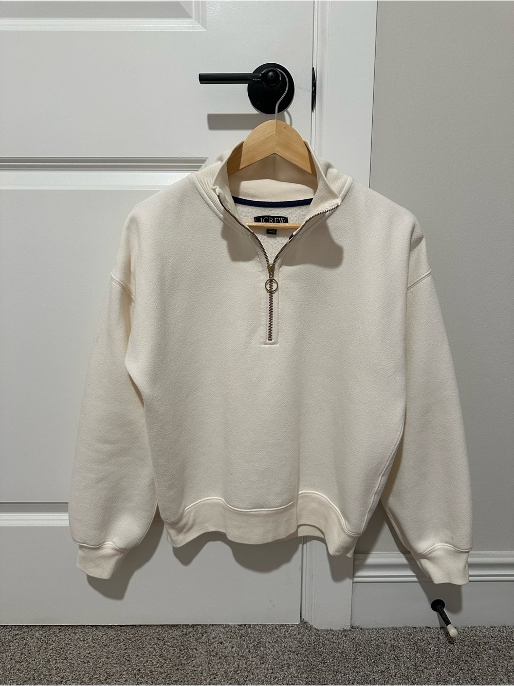 Cream Quarter-Zip Sweatshirt - J. Crew